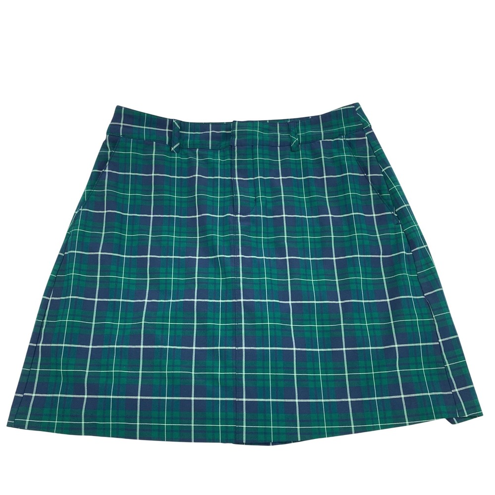 Lady Hagen Skort Women 2 Green Blue Tartan Plaid Golf Tennis Skirt Preppy Sporty